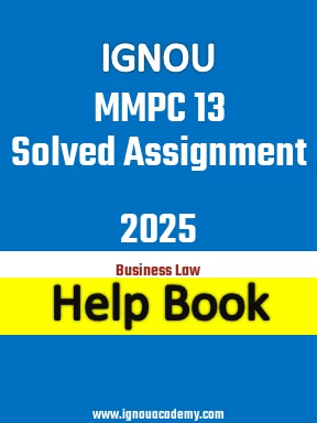 IGNOU MMPC 13 Solved Assignment 2025